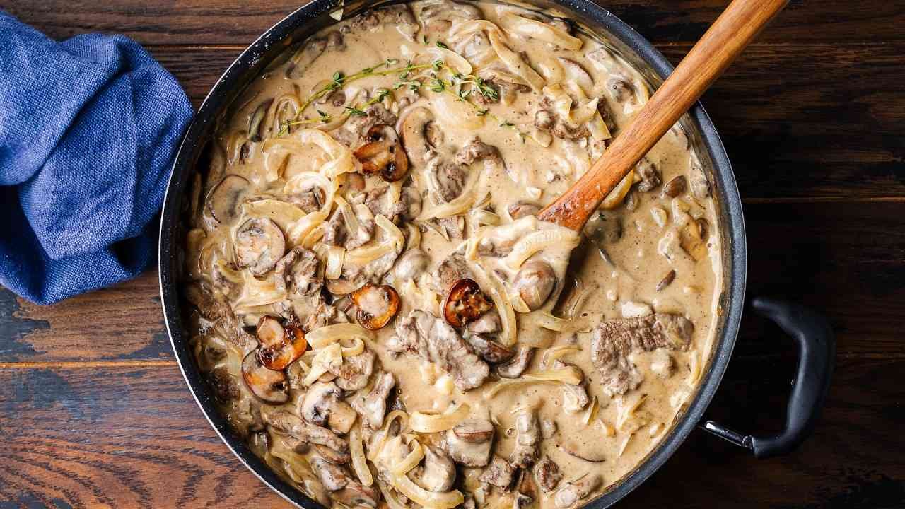 Creamy Beef Stroganoff Recipe (No Mushrooms) - Beef